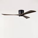 52" Flush Mount Solid Wood Blades Ceiling Fan with Lights Remote Control by HouseOfZazla
