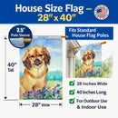 Tibetan Spaniel House Flag 28x40 Porch Sleeve Pole Decorative Outside Yard Banner Artwork Wall Hanging, Polyester