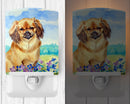 Tibetan Spaniel Ceramic Night Light Compact, UL-Certified, Ideal for Bedroom, Bathroom, Nursery, Hallway, Kitchen, 6x4x3, Multicolor