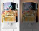 Cat Ceramic Night Light Compact, UL-Certified, Ideal for Bedroom, Bathroom, Nursery, Hallway, Kitchen, 6x4x3, Multicolor