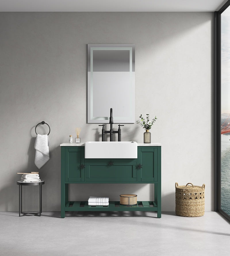 40x24 LED Lighted Bathroom Wall Mounted Mirror with High Lumen+Anti-Fog Separately Control+Dimmer Function