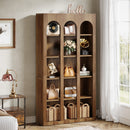 70.8" Wood Bookshelf, 5-Tier Rustic Bookcase Display Storage Shelving Unit
