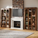 70.8" Wood Bookshelf, 5-Tier Rustic Bookcase Display Storage Shelving Unit