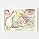 Vintage Map of Finland 1665