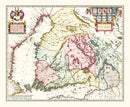 Vintage Map of Finland 1665