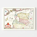 Vintage Map of Estonia, Latvia & Lithuania 1665