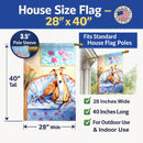 Whippet Waiting on you House Flag 28x40 Porch Sleeve Pole Decorative Outside Yard Banner Artwork Wall Hanging, Polyester