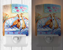 Whippet Waiting on you Ceramic Night Light Compact, UL-Certified, Ideal for Bedroom, Bathroom, Nursery, Hallway, Kitchen, 6x4x3, Multicolor