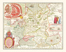 Vintage Map of Russia 1665