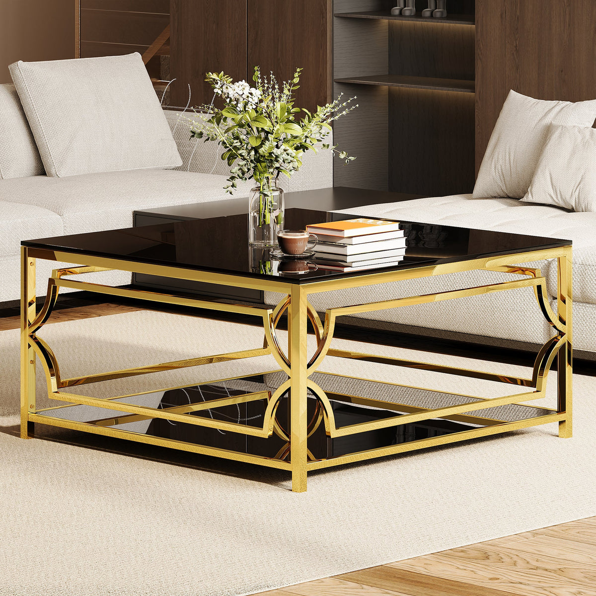 Square Glass Coffee Table in 33.5", photo 3 of 10