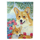 Corgi Momma's Love and Roses Flag Canvas House Size
