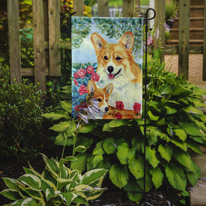 Corgi Momma's Love and Roses Garden Flag – Decorative Outdoor Yard Flag