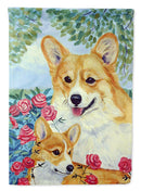 Corgi Momma's Love and Roses Garden Flag – Decorative Outdoor Yard Flag