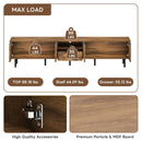TV Stand, L Shaped Handle Entertainment Console With Storage - Natural by HouseOfZazla