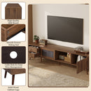 76" TV Stand, Entertainment Center With Storage Cabinets, TV Media Console Table For Living Room - Natural