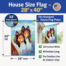 Sable Shelties Double Trouble House Flag 28x40 Porch Sleeve Pole Decorative Outside Yard Banner Artwork Wall Hanging, Polyester