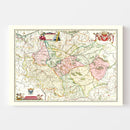 Vintage Map of Poland 1665