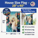 Chinese Crested House Flag 28x40 Porch Sleeve Pole Decorative Outside Yard Banner Artwork Wall Hanging, Polyester