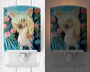Chinese Crested Ceramic Night Light Compact, UL-Certified, Ideal for Bedroom, Bathroom, Nursery, Hallway, Kitchen, 6x4x3, Multicolor