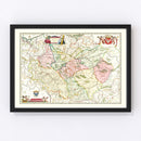 Vintage Map of Poland 1665