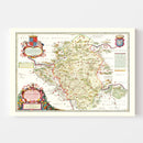 Vintage Map of Poland 1665
