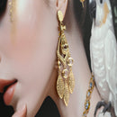 Beauty Lady Wall Art Gold and White Floral Canvas 24x36 Inch by HouseOfZazla
