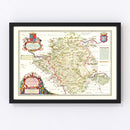 Vintage Map of Poland 1665
