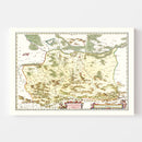 Vintage Map of Southwestern Poland 1665