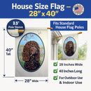 Irish Water Spaniel House Flag 28x40 Porch Sleeve Pole Decorative Outside Yard Banner Artwork Wall Hanging, Polyester
