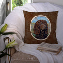 Irish Water Spaniel Decorative Throw Pillow 14x14 Indoor Outdoor Accent Cushion, Fabric Cover with Insert for Sofa, Bed, Porch & Living Room