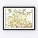Vintage Map of Southwestern Poland 1665