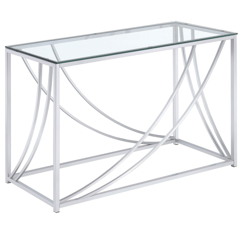 Lille Glass Top Entryway Console Table Accents Chrome