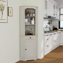 68" Tall Corner Cabinet with Door, Drawer, and Adjustable Shelf by HouseOfZazla