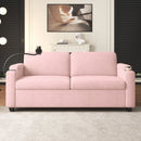 Sleeper Sofa Loveseat Sofa With Full Size Mattress, 2 USB Ports, 2 Cup Holders, 2 Side Pockets And Phone Holder by HouseOfZazla