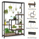 70.9" Plant Stand, Large Flower Bonsai Shelf with 6 S Hanging Hooks