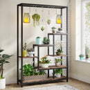 70.9" Plant Stand, Large Flower Bonsai Shelf with 6 S Hanging Hooks