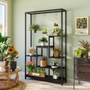 70.9" Plant Stand, Large Flower Bonsai Shelf with 6 S Hanging Hooks
