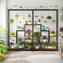70.9" Plant Stand, Large Flower Bonsai Shelf with 6 S Hanging Hooks