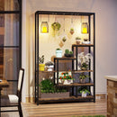 70.9" Plant Stand, Large Flower Bonsai Shelf with 6 S Hanging Hooks