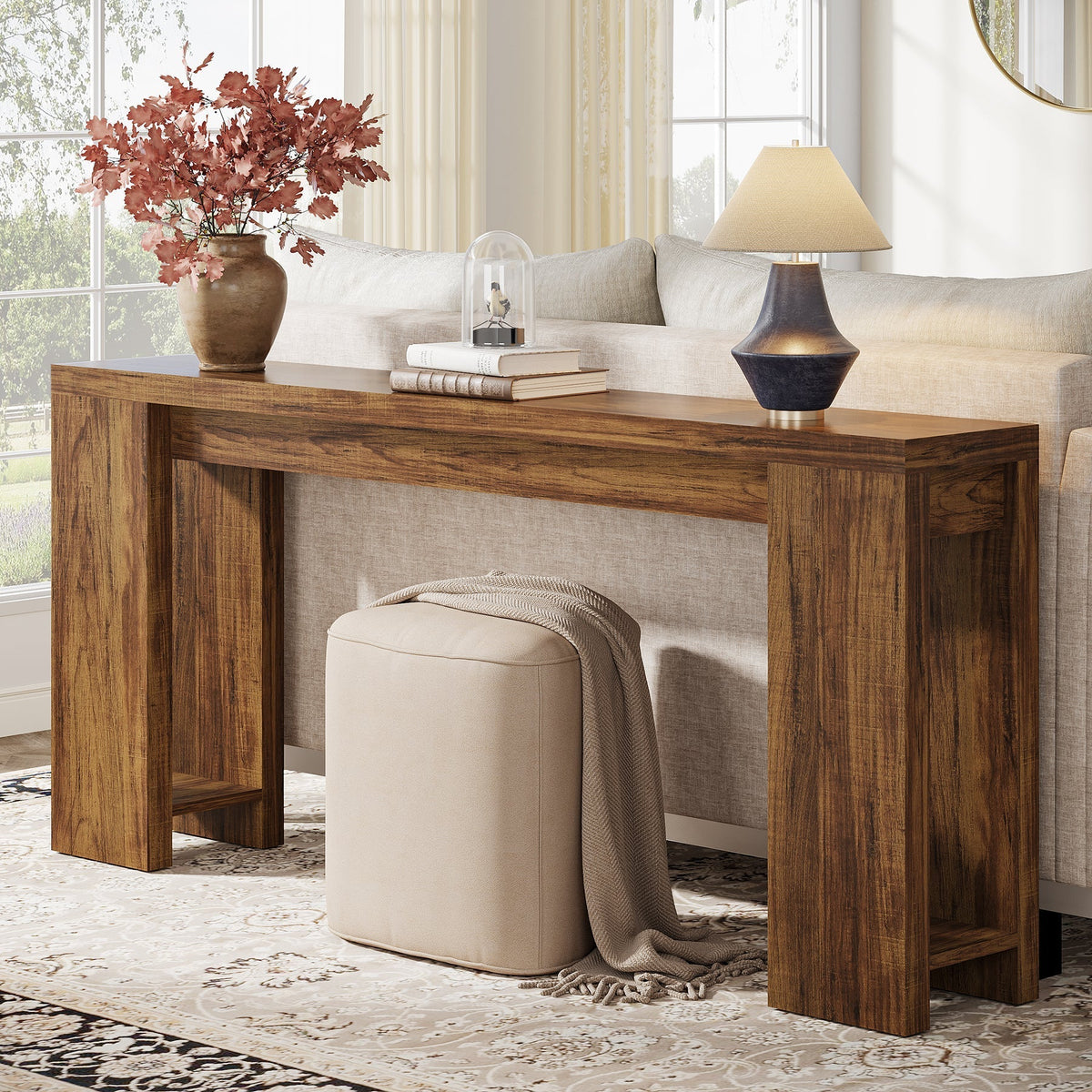 70.9" Wood Console Table, Farmhouse Sofa Table Entryway Table, photo 5 of 7