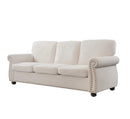 Soft Sofa, Upholstered 3 Seater Couch With High Density Foam, Loose Back Cushions And Turned Legs by Unique Piece Furniture