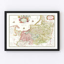 Vintage Map of Prussia 1665