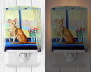 Cat Ceramic Night Light Compact, UL-Certified, Ideal for Bedroom, Bathroom, Nursery, Hallway, Kitchen, 6x4x3, Multicolor