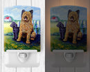 Briard Ceramic Night Light Compact, UL-Certified, Ideal for Bedroom, Bathroom, Nursery, Hallway, Kitchen, 6x4x3, Multicolor