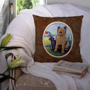 Briard Decorative Throw Pillow 14x14 Indoor Outdoor Accent Cushion, Fabric Cover with Insert for Sofa, Bed, Porch & Living Room