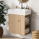 Modern Floating Bathroom Vanity With Ceramic Basin Perfect For Small Bathrooms by Unique Piece Furniture