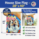 Petit Basset Griffon Vendeen House Flag 28x40 Porch Sleeve Pole Decorative Outside Yard Banner Artwork Wall Hanging, Polyester