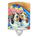 Petit Basset Griffon Vendeen Ceramic Night Light Compact, UL-Certified, Ideal for Bedroom, Bathroom, Nursery, Hallway, Kitchen, 6x4x3, Multicolor