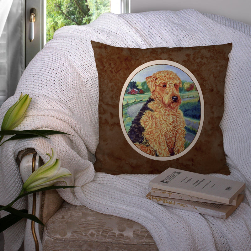 Airedale Terrier Throw Pillow - 14x14 Decorative Pillow – Art for Your Home & Patio 7096PW1414