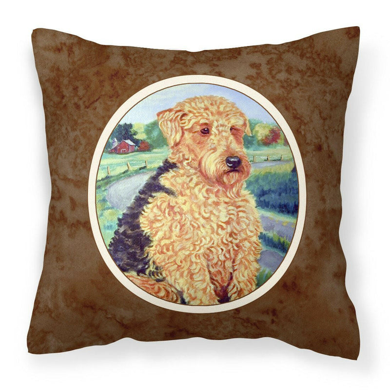 Airedale Terrier Fabric Decorative Pillow 7096PW1414